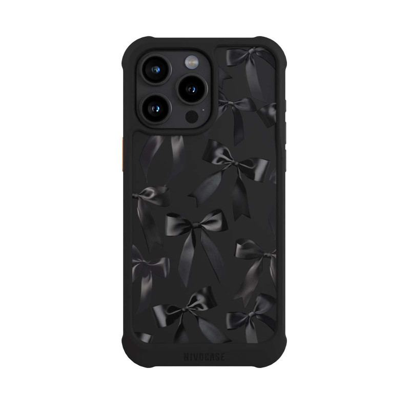 iPhone 15 Pro Max NIVOmax Schwarze Satinschleifen