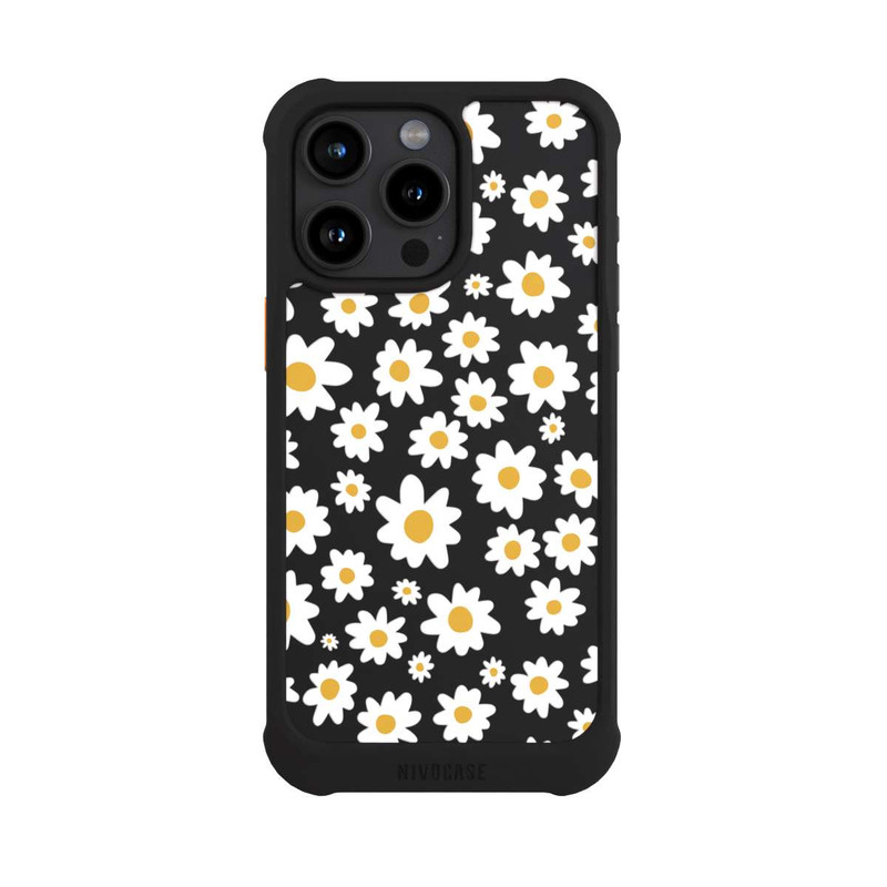 iPhone 15 Pro Max NIVOmax Daisy Flower Seamless Pattern Transparent