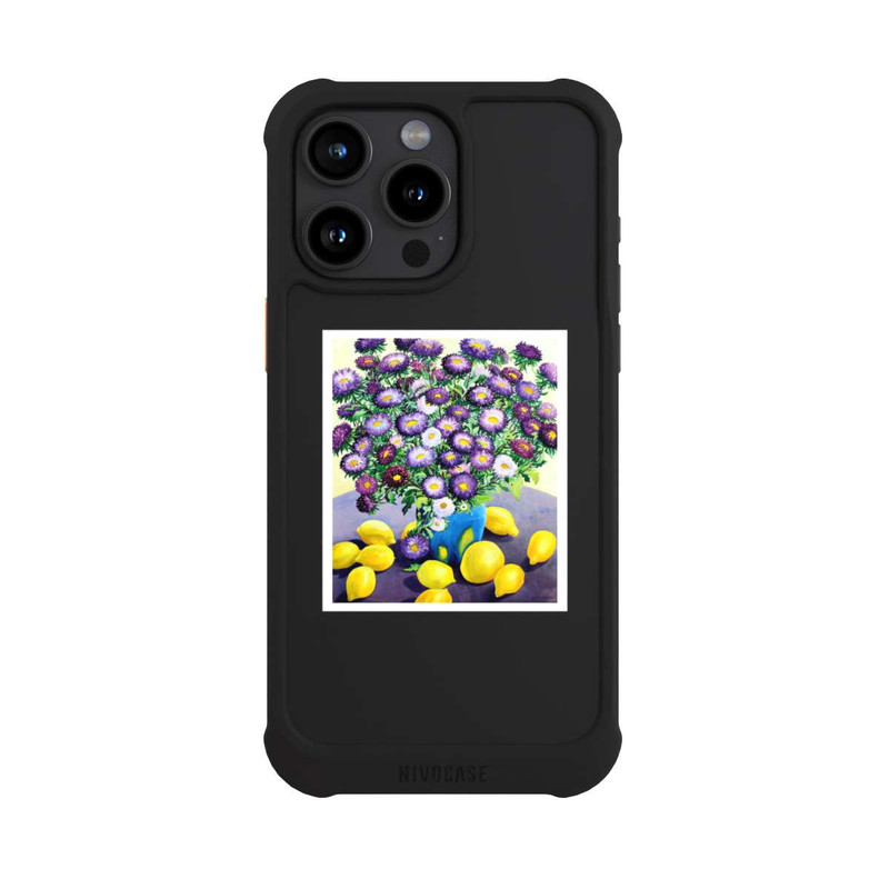 iPhone 15 Pro Max NIVOmax Purple Asters and Lemons by Christopher Ryland