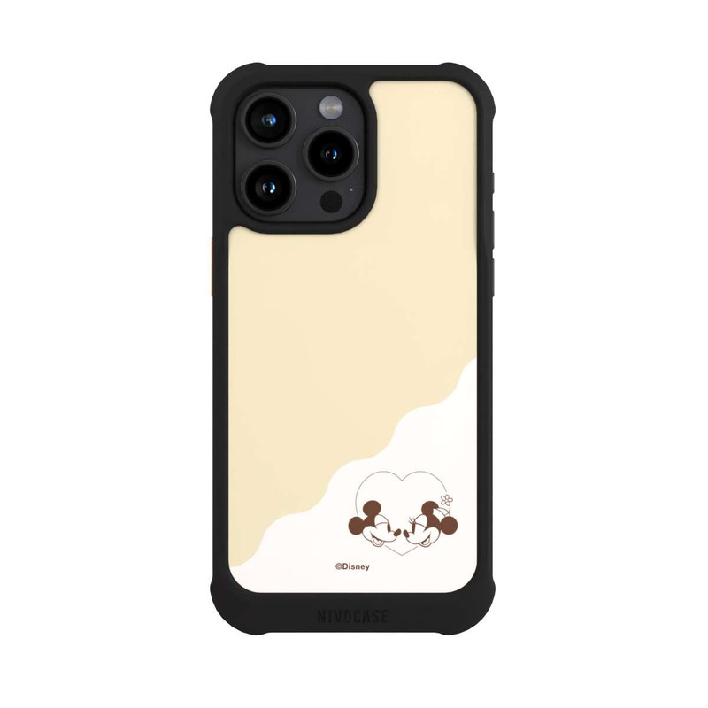 iPhone 15 Pro Max NIVOmax Mickey and Minnie Love Heart Beige