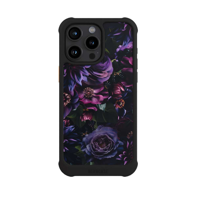 iPhone 15 Pro Max NIVOmax Dark Purple Flowers