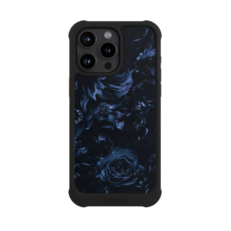iPhone 15 Pro Max NIVOmax Shadow Flowers Blue