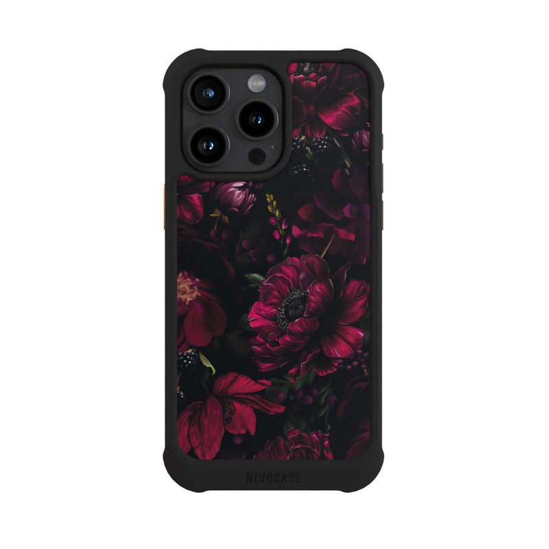 iPhone 15 Pro Max NIVOmax Dunkle Rote Blumen Liebe