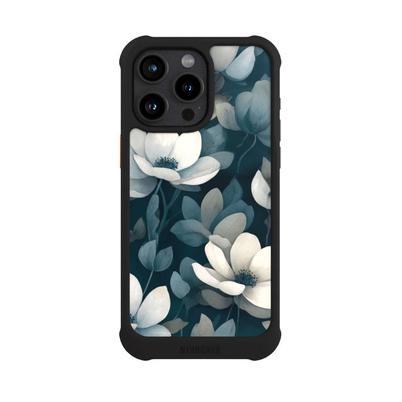 iPhone 15 Pro Max NIVOmax Negative Flower Petrol White with AI