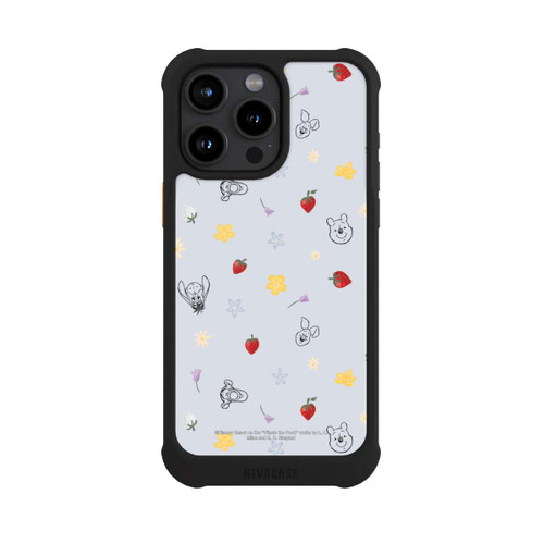 Apple iPhone 15 Pro Max NIVOmax Winnie Puuh und Freunde Erdbeer Muster Blau
