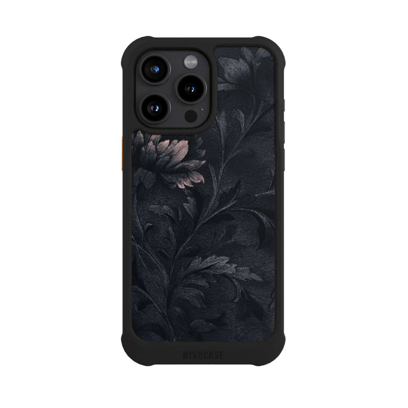 iPhone 15 Pro Max NIVOmax Dunkles Blumenmuster Vintage