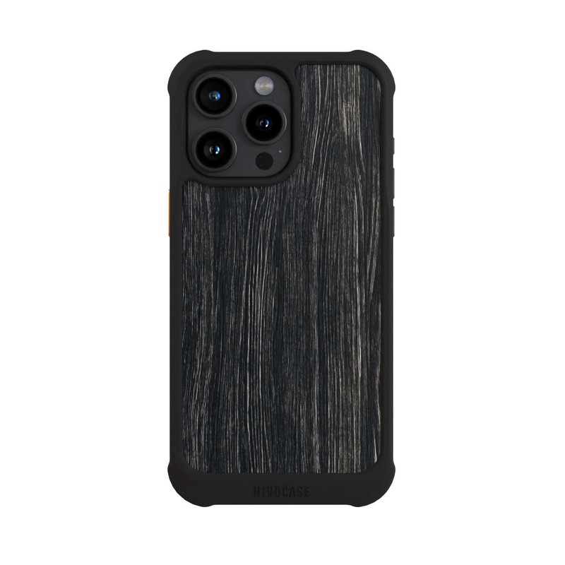 iPhone 15 Pro Max NIVOmax Dunkle Holzstruktur