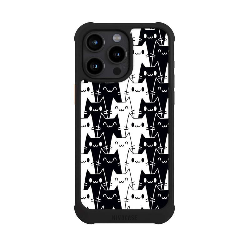 iPhone 15 Pro Max NIVOmax Papier Peint Chat Noir Blanc