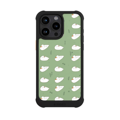 Apple iPhone 15 Pro Max NIVOmax Cartoon Duck Pattern Green