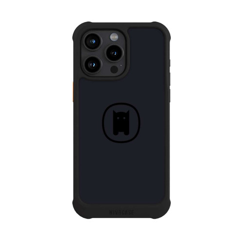 Apple iPhone 15 Pro Max NIVOmax Nivocase Logo Gross Schwarz Grau 