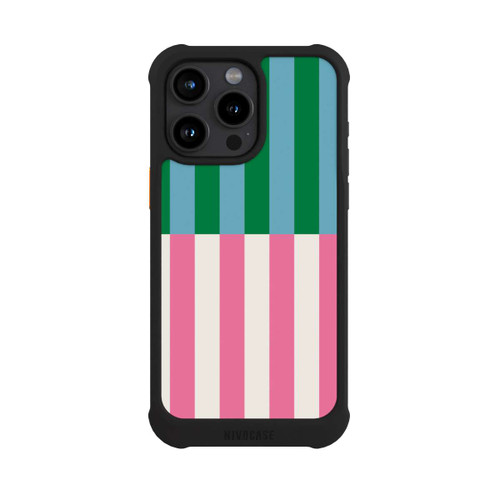 Apple iPhone 15 Pro Max NIVOmax Motif Rayé Vert Rose