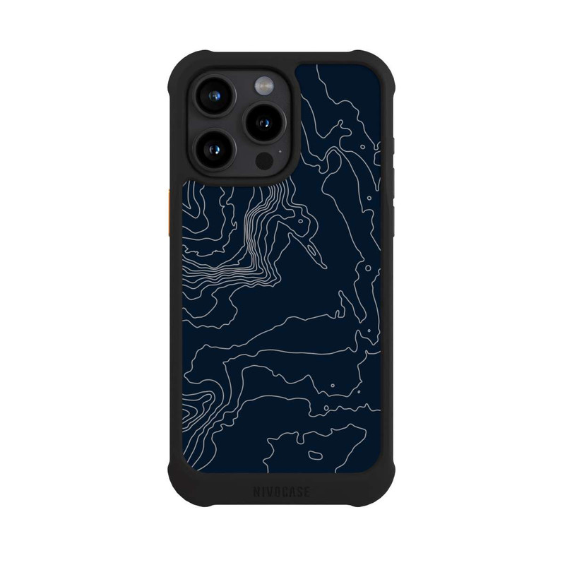 iPhone 15 Pro Max NIVOmax Lignes de Contour de Montagne Sombres