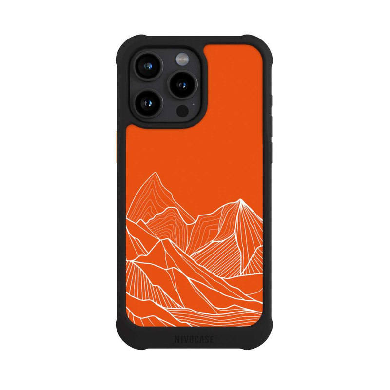 iPhone 15 Pro Max NIVOmax Höhenlinien Berg Orange