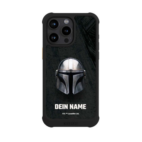 Apple iPhone 15 Pro Max NIVOmax Star Wars Mandalorian Black Helmet personnalisable
