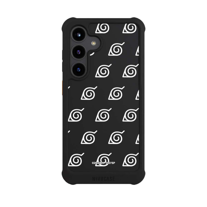 Galaxy S24 NIVOmax Konoha Pattern Blanc sur Fond Transparent