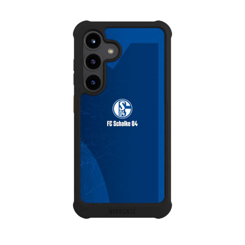 Samsung Galaxy S24 NIVOmax Schalke 04 Blauer Hintergrund Mit Logo