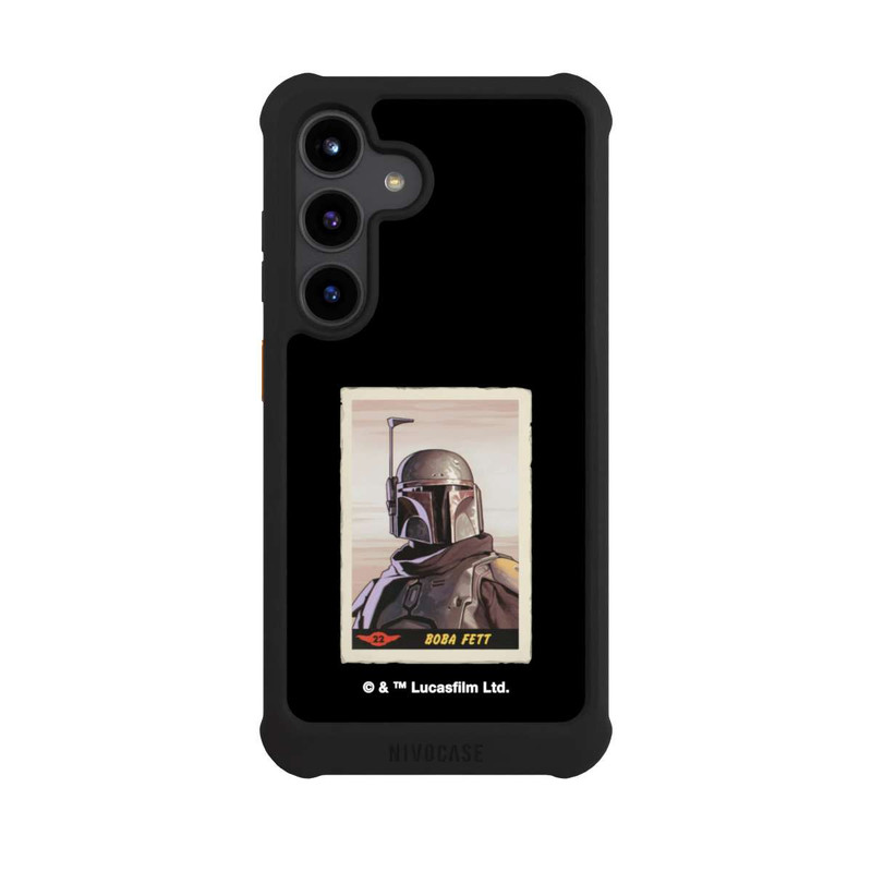 Galaxy S24 NIVOmax Boba Fett Badges Black Background