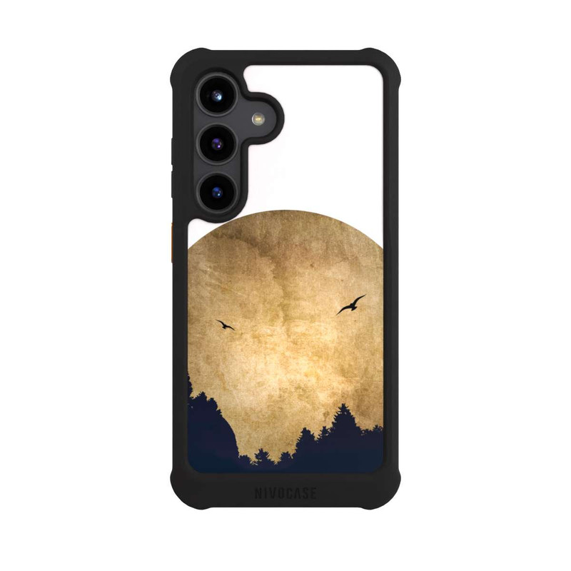 Galaxy S24 NIVOmax Zwei Vögel vor Mond