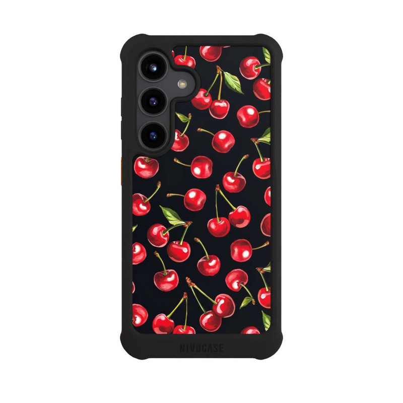 Galaxy S24 NIVOmax Cherry Pattern Black with AI