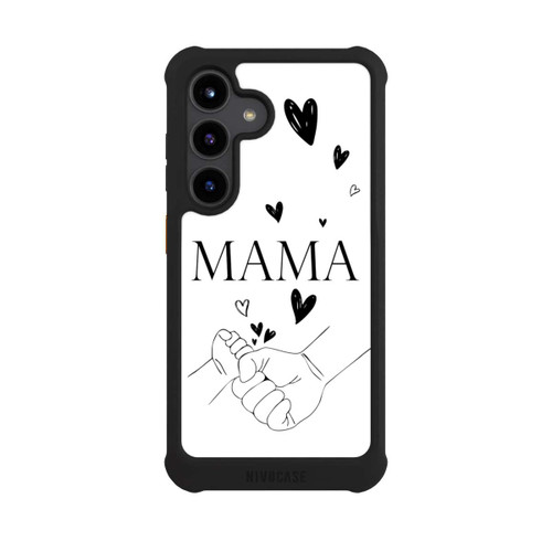 Samsung Galaxy S24 NIVOmax Muttertag Line Art Hände Schwarz Weiß