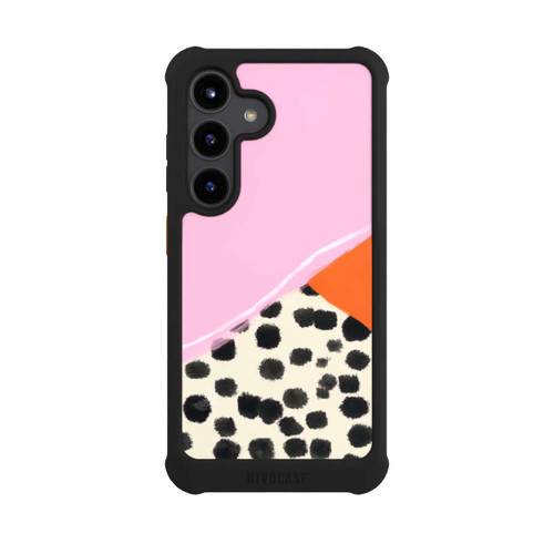 Samsung Galaxy S24 NIVOmax Pink and Orange Modern Art with Dots