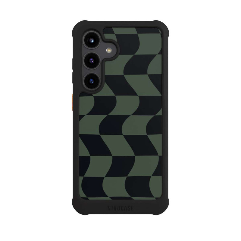 Galaxy S24 NIVOmax Checked Pattern Green Black