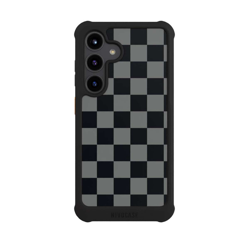 Galaxy S24 NIVOmax Checked Pattern Black Grey