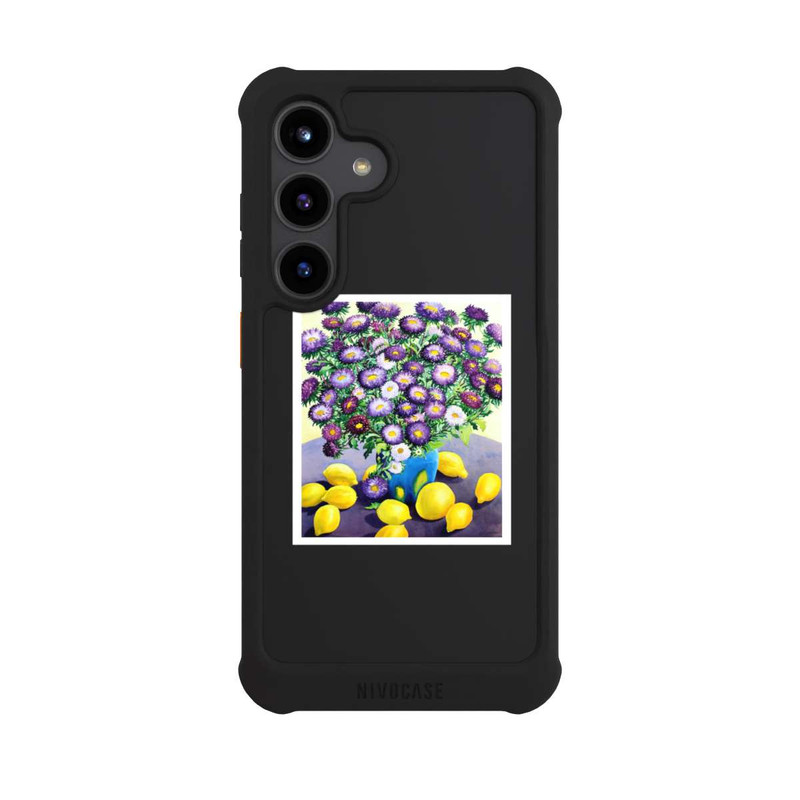 Galaxy S24 NIVOmax Purple Asters and Lemons by Christopher Ryland