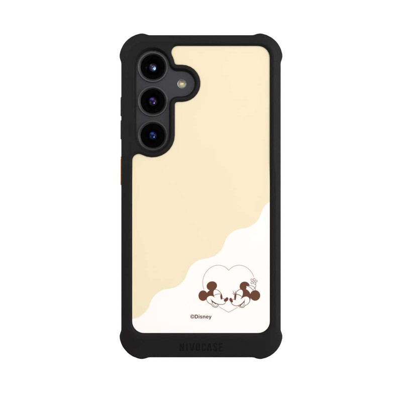 Galaxy S24 NIVOmax Mickey and Minnie Love Heart Beige