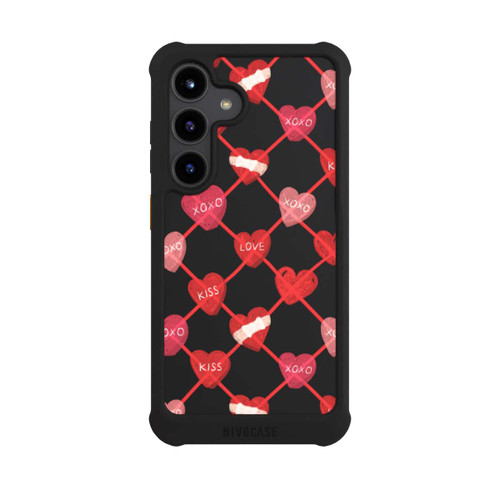 Samsung Galaxy S24 NIVOmax Herz Muster XOXO Rot