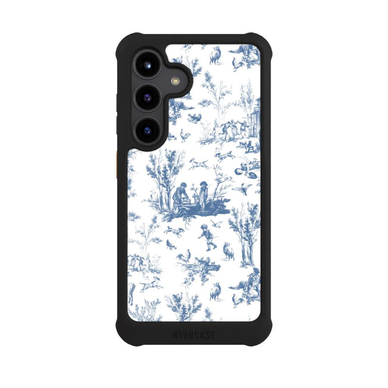 Galaxy S24 NIVOmax Blaue Landschaft Vintage Keramik Pattern