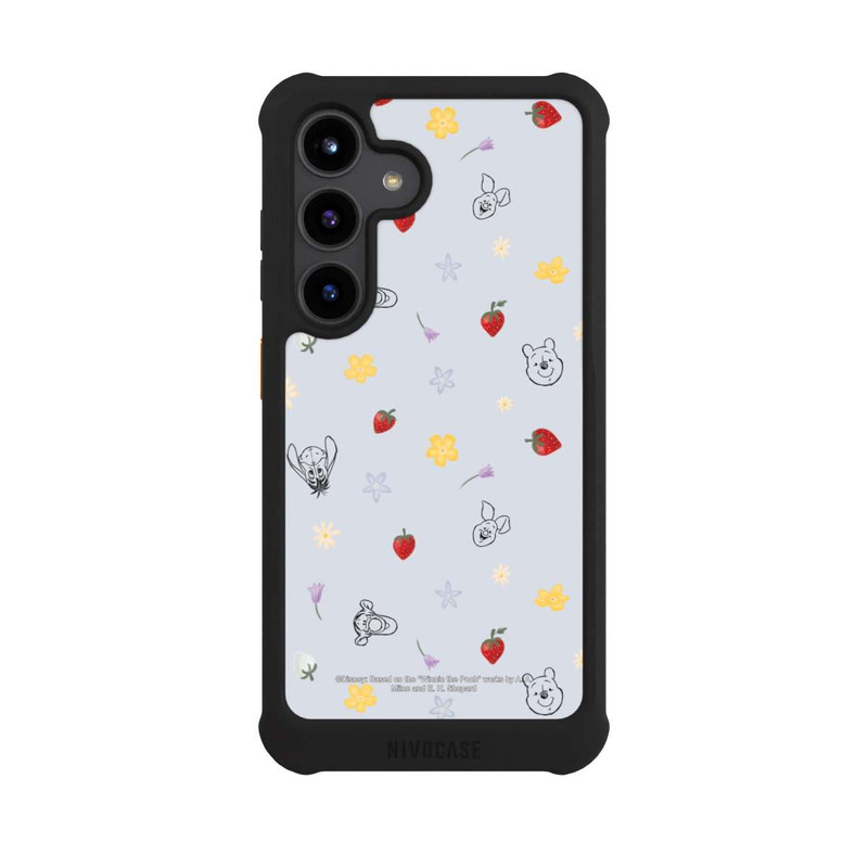 Galaxy S24 NIVOmax Winnie Puuh und Freunde Erdbeer Muster Blau