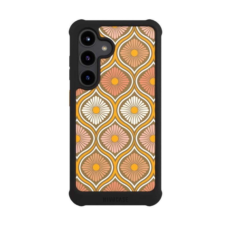 Galaxy S24 NIVOmax Groovy 70s Retro Mid-Century Daisy Flowers