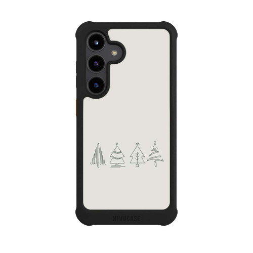 Samsung Galaxy S24 NIVOmax Weihnachtsbäume Line Art Minimalistisch