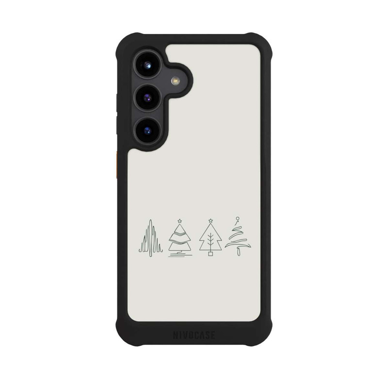 Galaxy S24 NIVOmax Weihnachtsbäume Line Art Minimalistisch