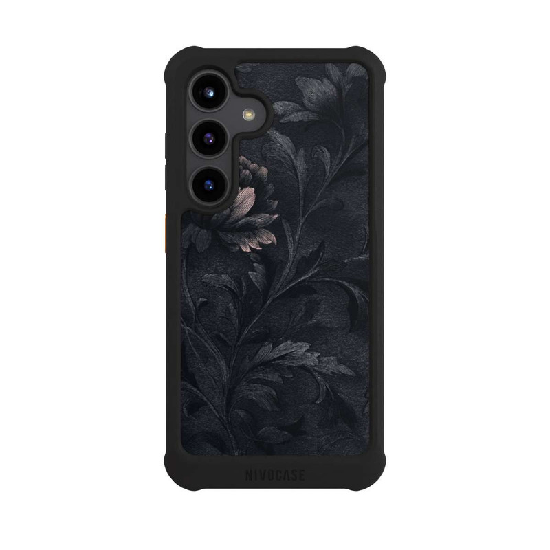 Galaxy S24 NIVOmax Dunkles Blumenmuster Vintage