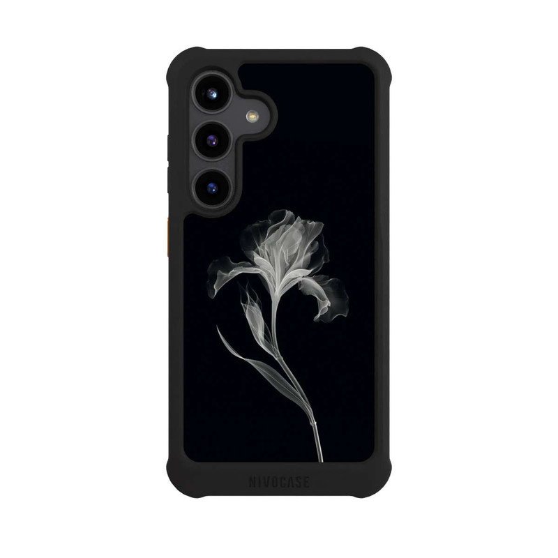 Galaxy S24 NIVOmax Negativ Flower Grey on Black with AI