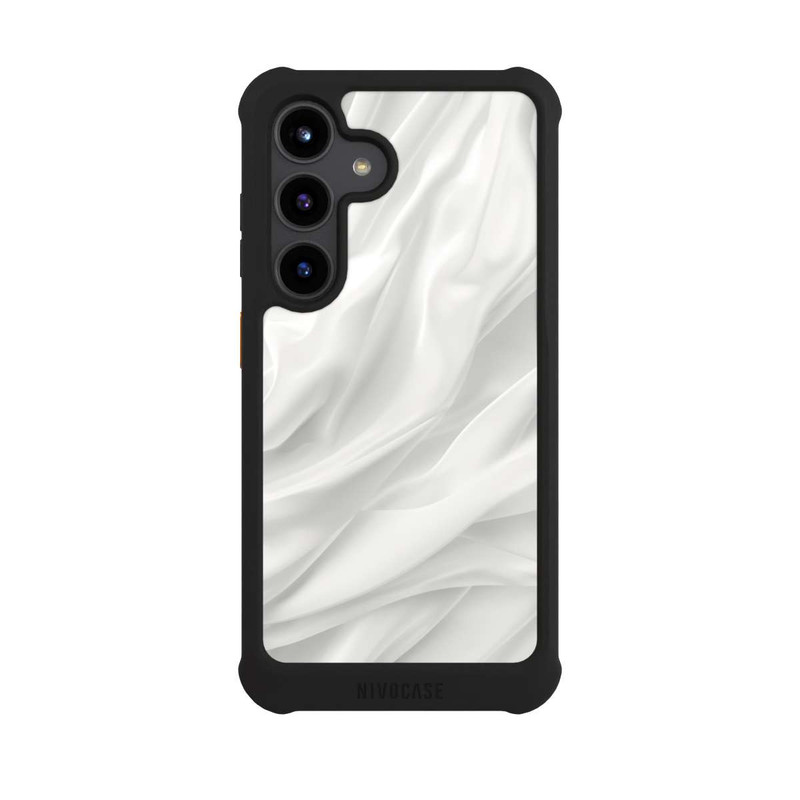 Galaxy S24 NIVOmax Weiße Seidenmatte Textur mit KI