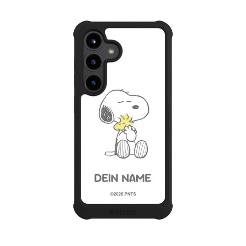 Samsung Galaxy S24 NIVOmax Snoopy And Woodstock Cuddling Personalisierbar