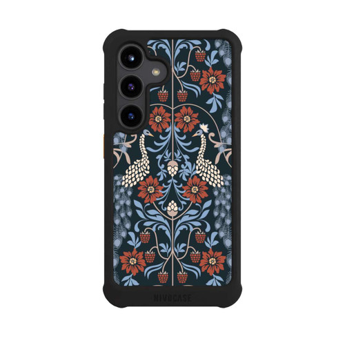 Samsung Galaxy S24 NIVOmax Vintage Peacock Garden Arts and Crafts Floral Dark