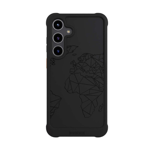 Samsung Galaxy S24+ NIVOmax Polygon Weltkarte Schwarz ohne Hintergrund