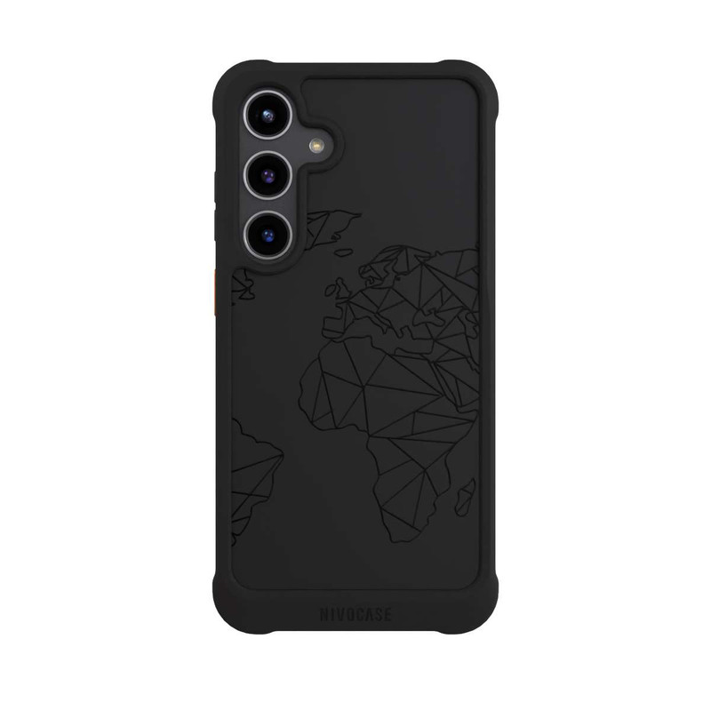 Galaxy S24 + NIVOmax Polygon Map Black transparent