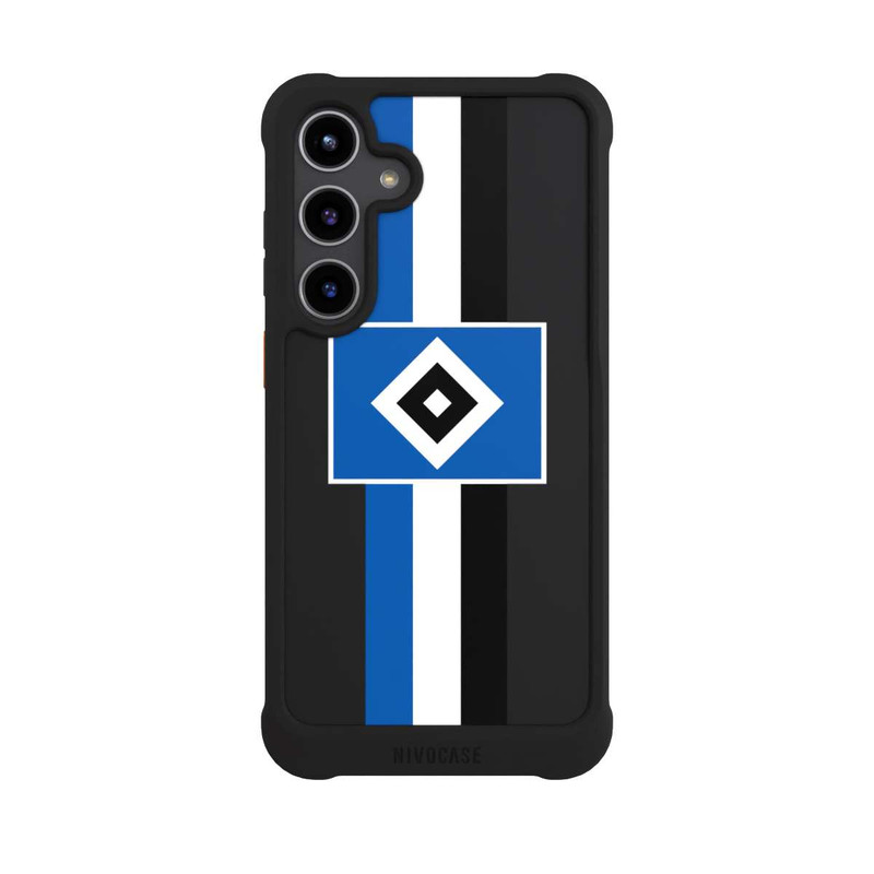Galaxy S24 + NIVOmax HSV Streifen - Blau-Weiß-Schwarz - ohne Hintergrund