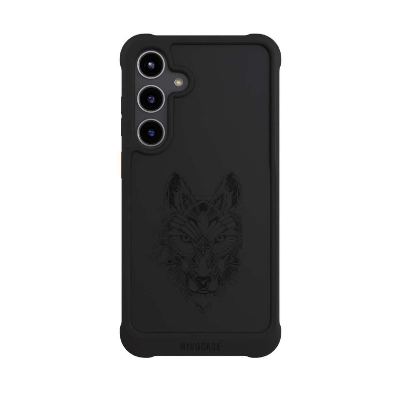 Galaxy S24 + NIVOmax Wolf Mandala ohne Hintergrund
