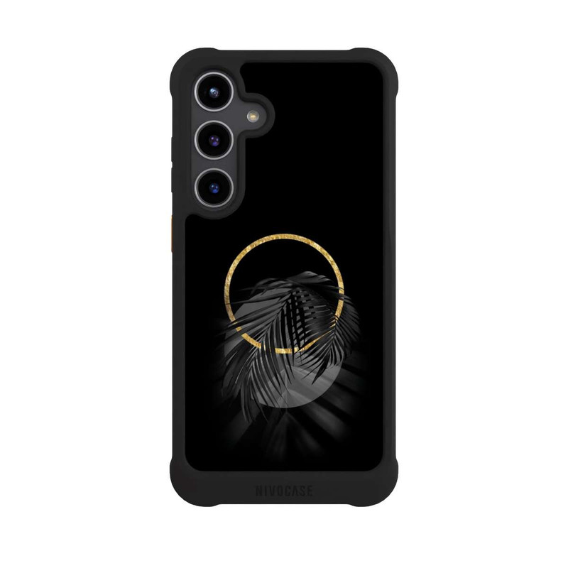 Galaxy S24 + NIVOmax tropische Blätter schwarz
