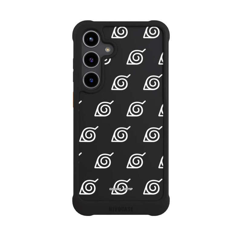 Galaxy S24 + NIVOmax Konoha Pattern Blanc sur Fond Transparent