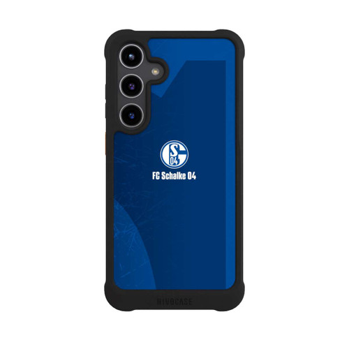 Samsung Galaxy S24+ NIVOmax Schalke 04 Blauer Hintergrund Mit Logo