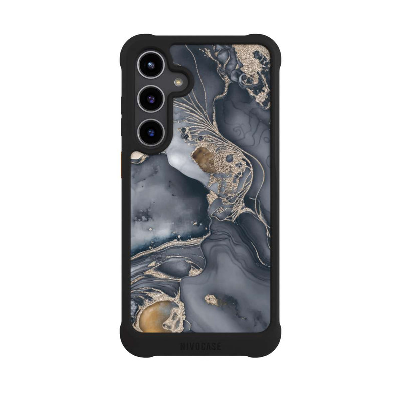 Galaxy S24 + NIVOmax Alcohol Ink Gold Grau mit KI