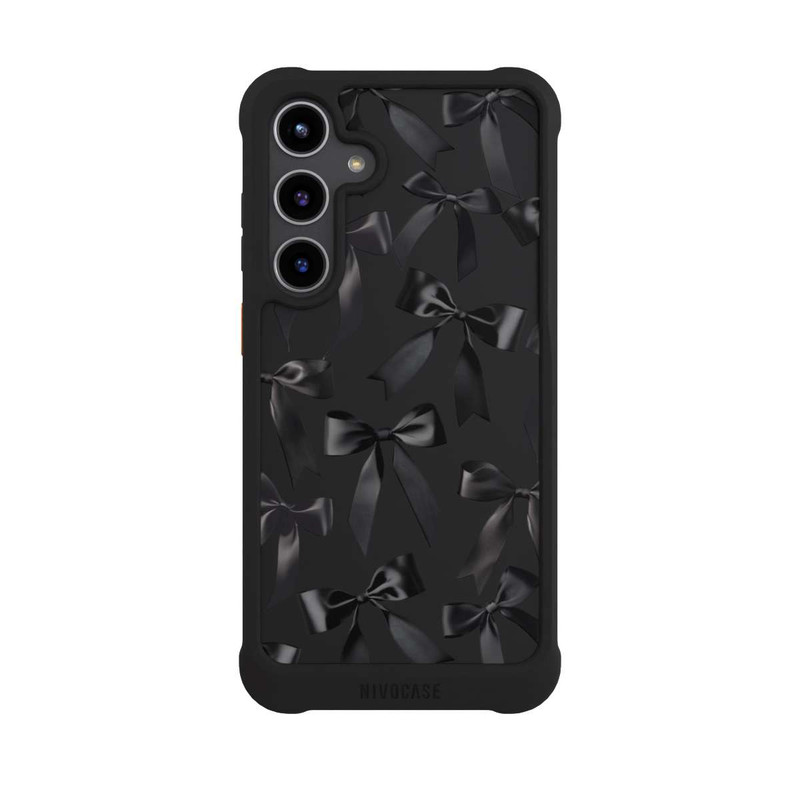 Galaxy S24 + NIVOmax Schwarze Satinschleifen