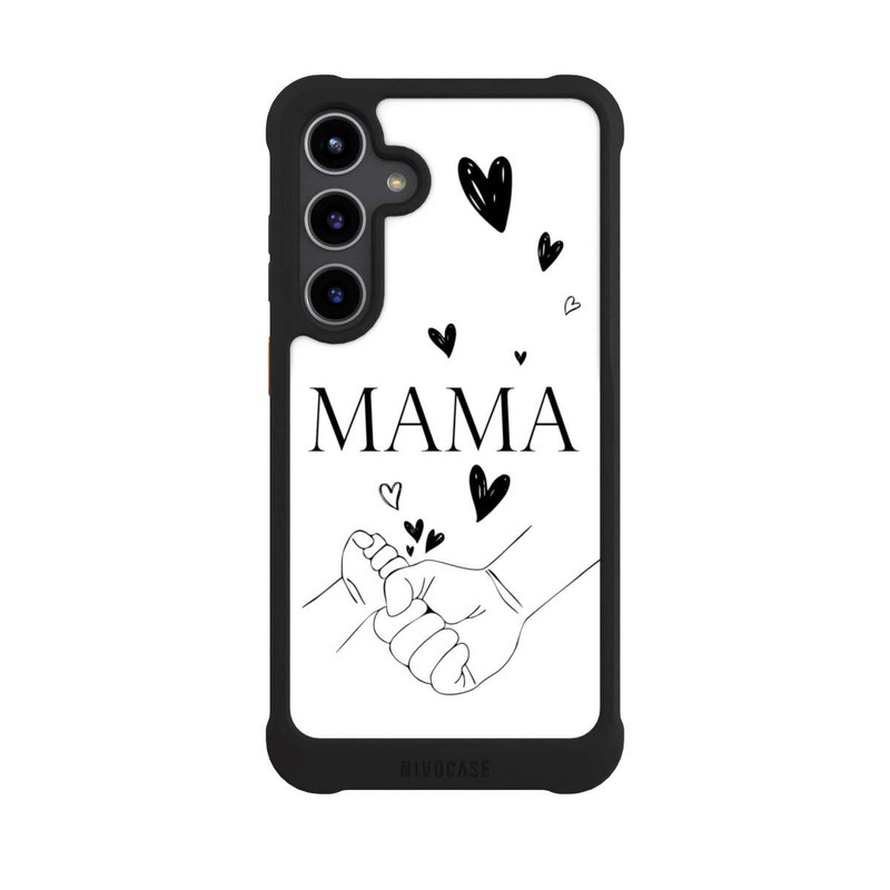 Galaxy S24 + NIVOmax Muttertag Line Art Hände Schwarz Weiß